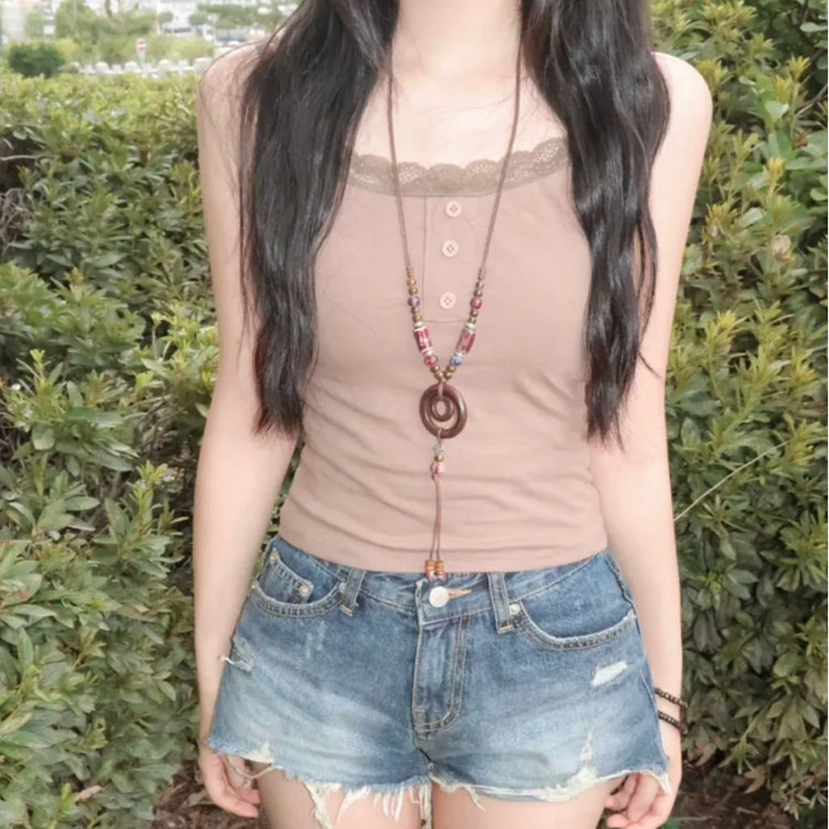 시스루 오프숄더 나시 세트 레이스 긴팔 모리걸 보헤미안 빈티지 에이블리--2