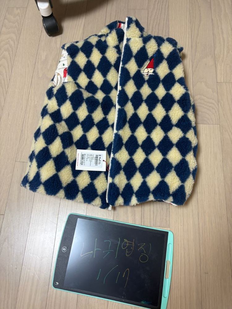 젤리멜로 리버시블 뽀글이 후리스 140 베스트 조끼 이미지