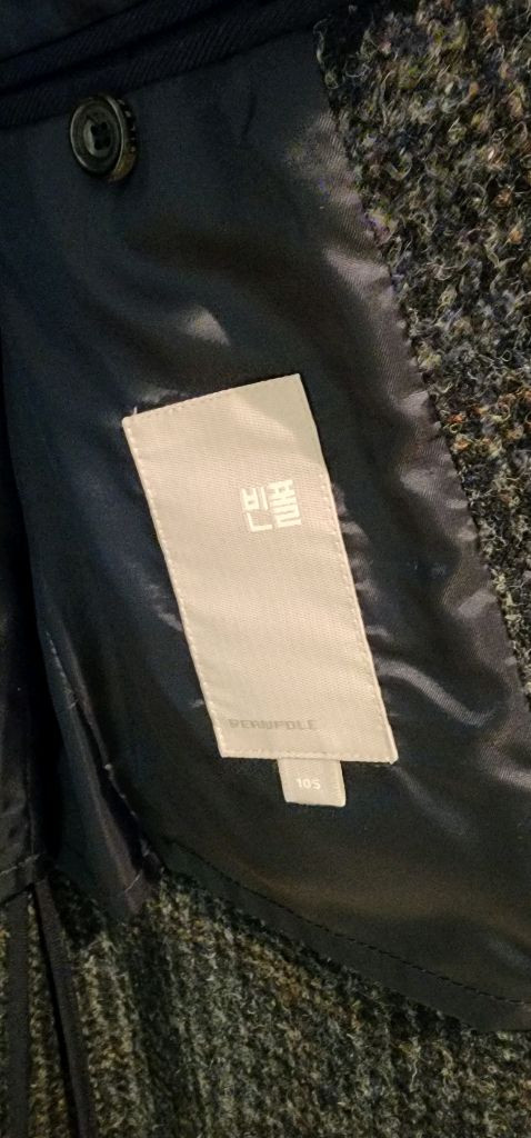 (새상품)빈폴 네이비 해리스트위드 싱글체스터 코트 105--9