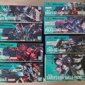 반다이 HG 지쿠악스 & 붉은 건담 & 지프레드 & 겔구그 보카타기/스가이기 & 릭돔 가이아기 & 자쿠 & 군경자쿠