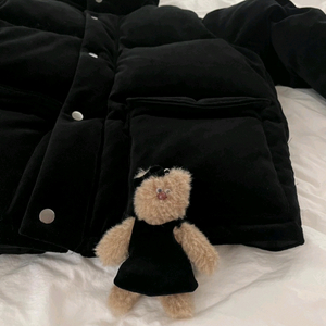 위꼬모 블랙벨벳 패딩 L