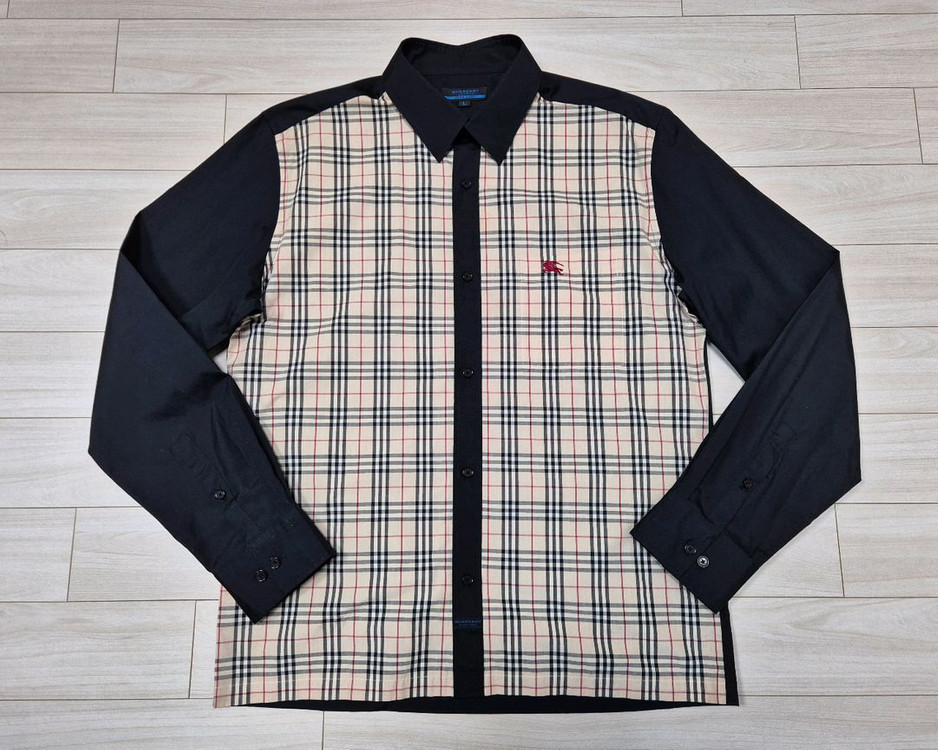 버버리 블루라벨 카메 노바체크 셔츠 L(100)--1