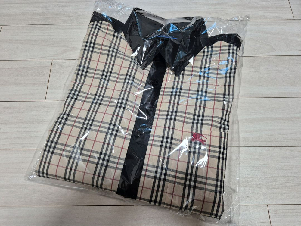 버버리 블루라벨 카메 노바체크 셔츠 L(100)--8