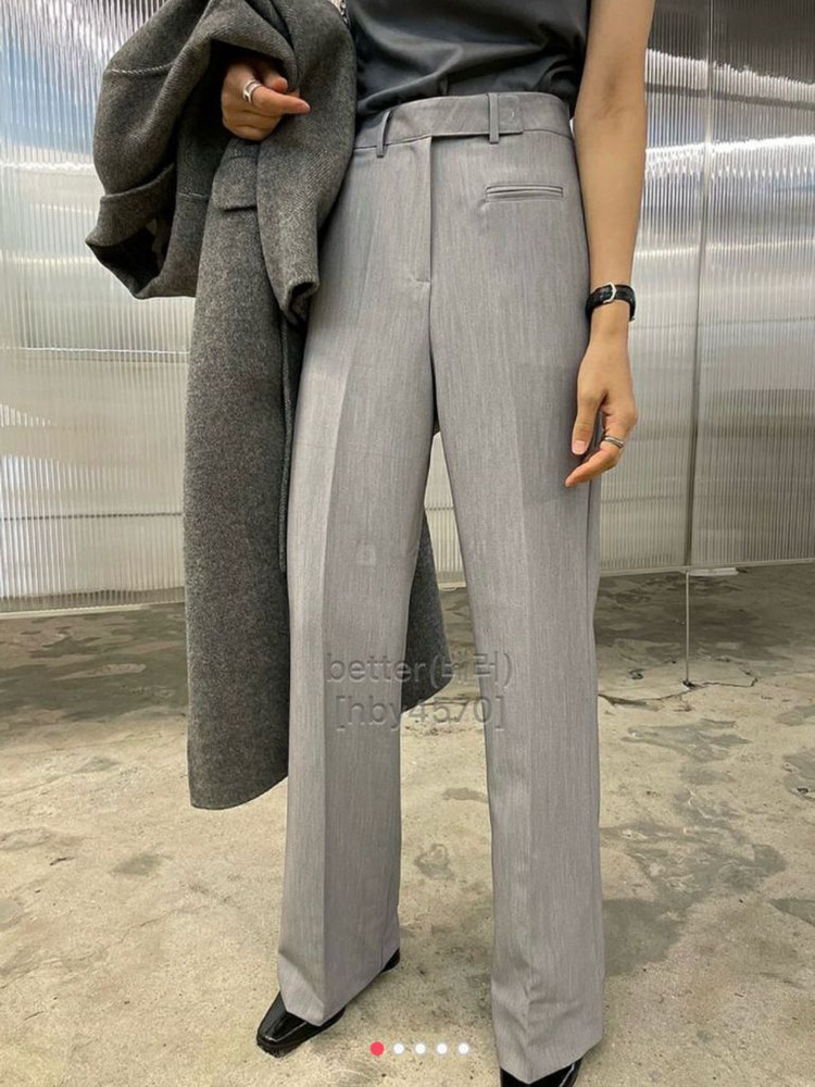 (S) 롱 부츠컷 슬랙스 그레이 새상품 이미지