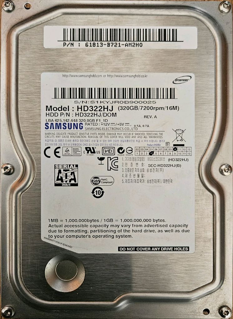 3.5인치 하드디스크 팝니다. 640GB, 500GB, 320GB, 160GB--3