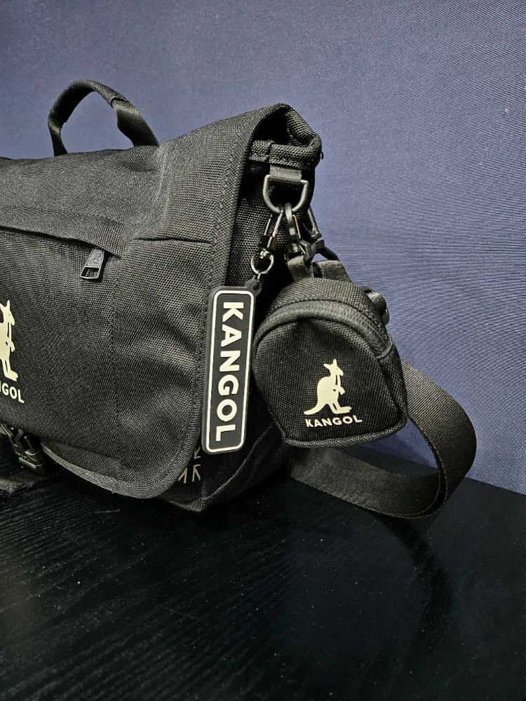 캉골 페브릭 블랙컬러 남녀겸용 크로스백 메신저백--5