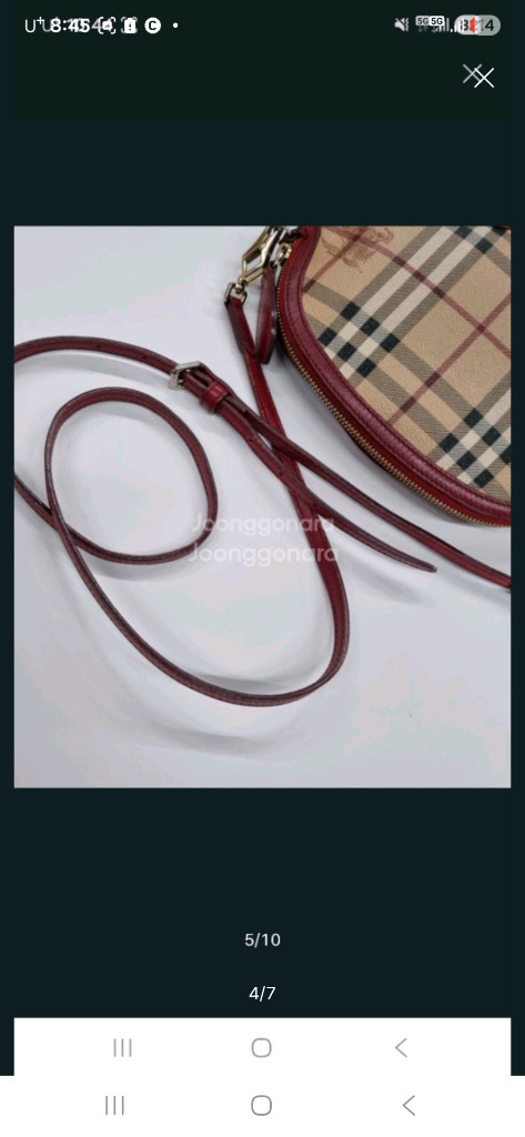 정품버버리미니체크크로스백--4