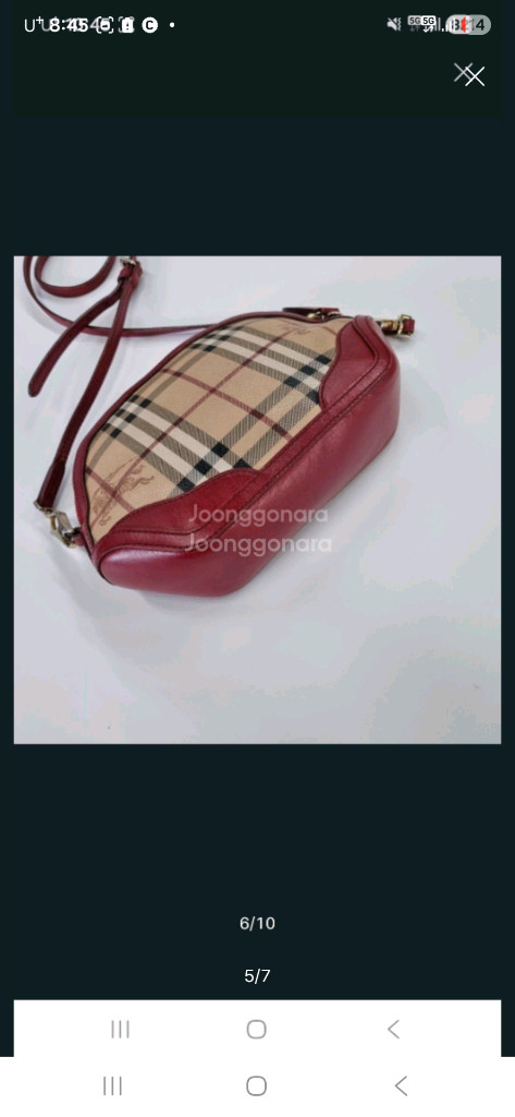 정품버버리미니체크크로스백--5