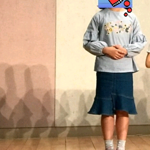 아동 스트라이프 블라우스&데님 스커트 세트( 150)