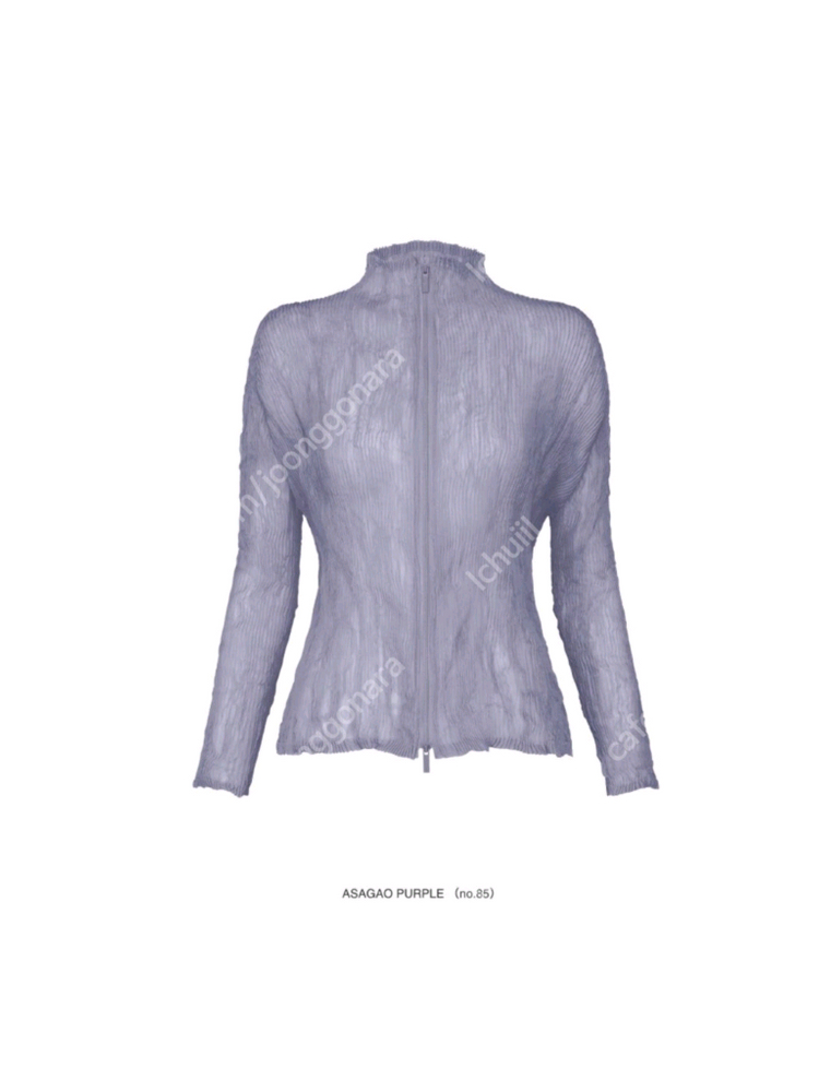 이세이미야케 쉬폰 가디건&탑,해칭스커트 아사가오퍼플 ~--3