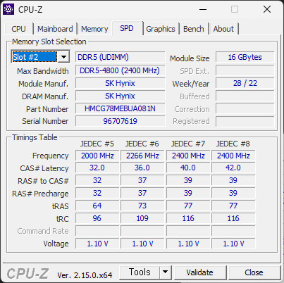 SK하이닉스 DDR5-4800 16GB M다이 이미지