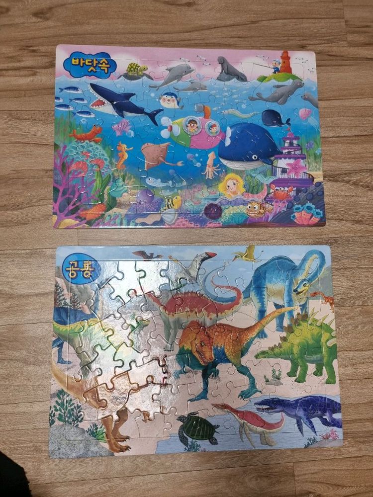 유아 퍼즐 5종 및 펭귄 얼음 깨기 보드게임--1