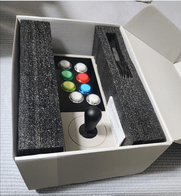 (풀박스/개조완료) 8BitDo 아케이드 스틱 2대 판매 (무각 방망이 레버 & 버튼 커스텀)--1