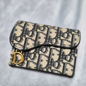 디올 오블리크 새들 플랩 카드지갑 이미지