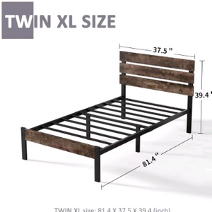 트윈 XL 사이즈 철제 침대 프레임 슈퍼싱글입니다 이미지