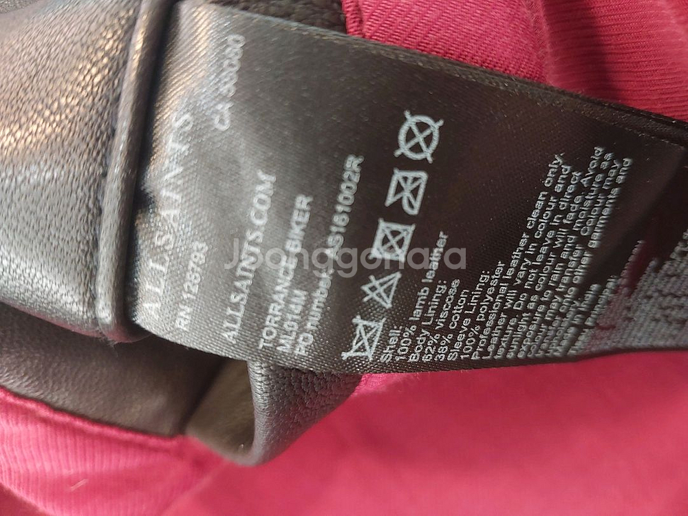 올세인츠 양가죽 라이더자켓 Torrance 95사이즈 택포 8만9천원--3