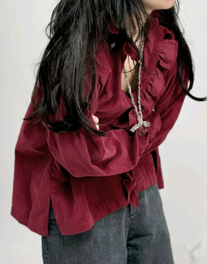 이에르 /넬 프릴 코듀로이 블라우스 이미지