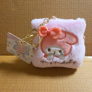 산리오 마이멜로디 사각 동전지갑 파우치 인형키링. 새제품