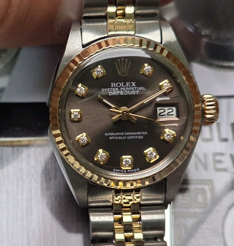 롤렉스 데이저스트 6917 초코판 10P다이아 쥬빌리줄 여성용 (감정서 포함) 이미지
