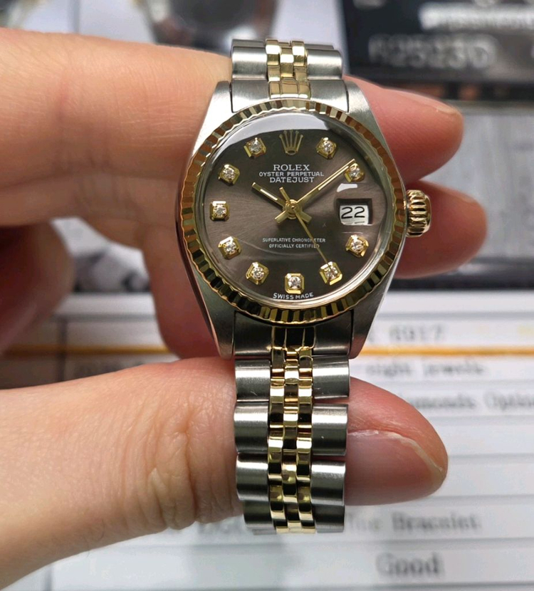 롤렉스 데이저스트 6917 초코판 10P다이아 쥬빌리줄 여성용 (감정서 포함) 이미지