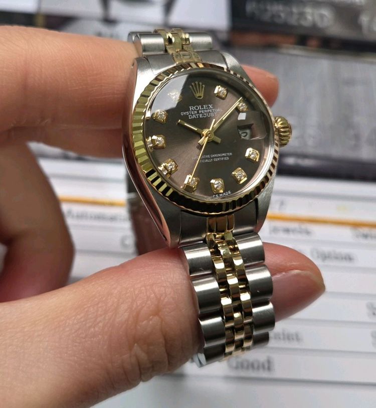 롤렉스 데이저스트 6917 초코판 10P다이아 쥬빌리줄 여성용 (감정서 포함) 이미지