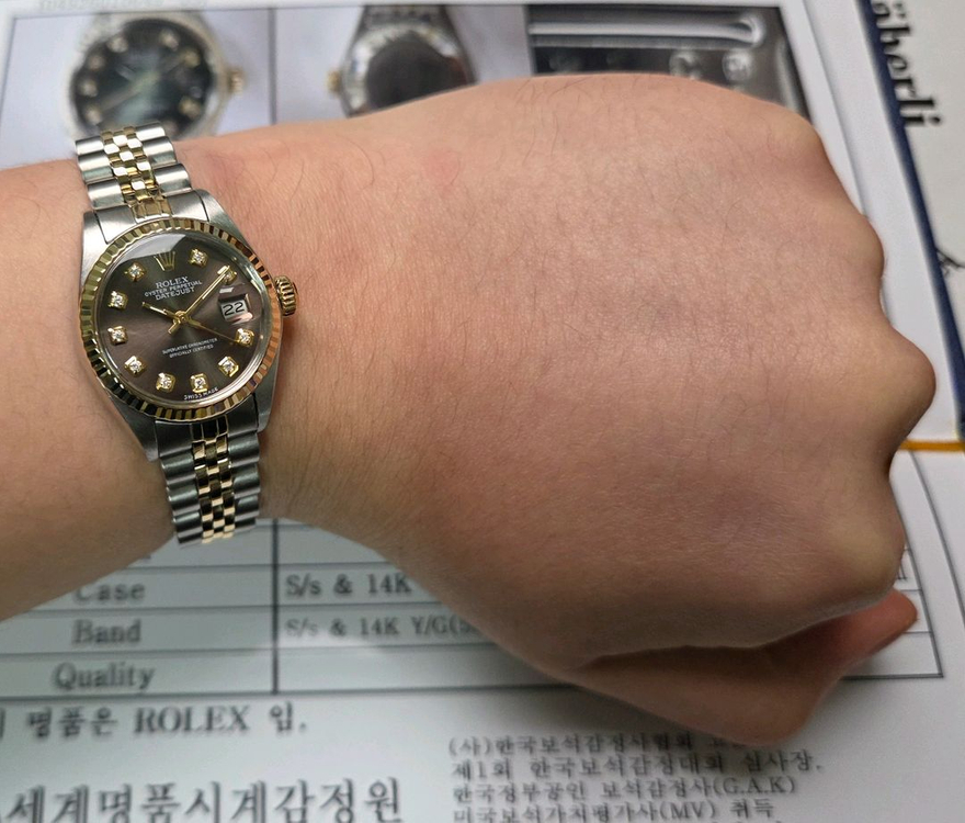 롤렉스 데이저스트 6917 초코판 10P다이아 쥬빌리줄 여성용 (감정서 포함) 이미지