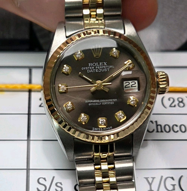 롤렉스 데이저스트 6917 초코판 10P다이아 쥬빌리줄 여성용 (감정서 포함) 이미지