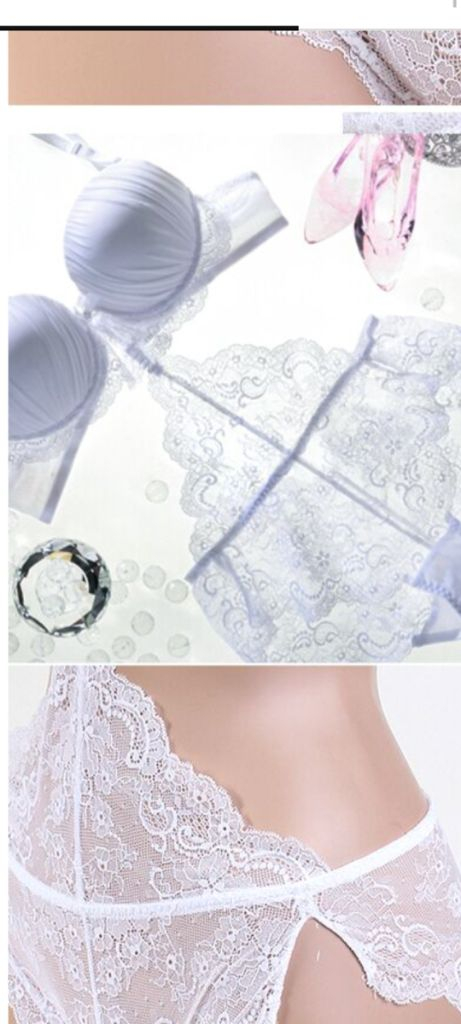 화이트 웨딩 브래지어 75B 레이스 팬티 90S 이미지