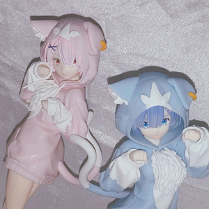 리제로 렘람 대정령 팩 코스튬 룸웨어 네코 미소녀 피규어 일괄 이미지