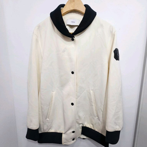 듀엘(DEWL) 아이보리 네오프렌 바시티 봄버 점퍼