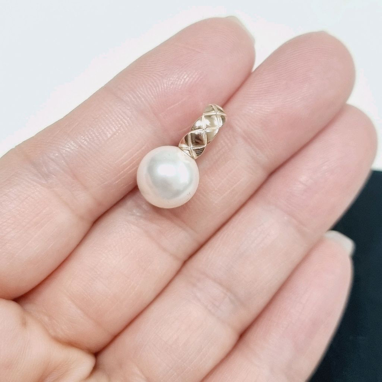 14k진주 포인트 펜던트 핑크골드 이미지