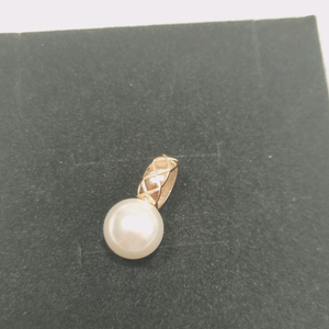 14k진주 포인트 펜던트 핑크골드 이미지