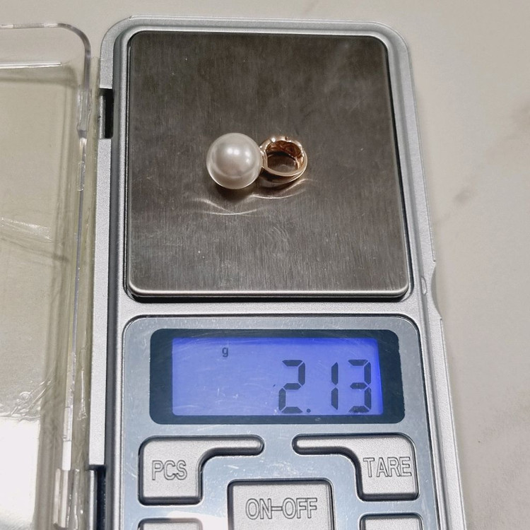 14k진주 포인트 펜던트 핑크골드 이미지