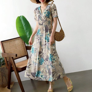 새상품/시원한 냉장고원단 휴양지원피스 랩원피스