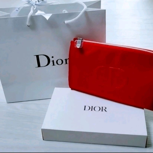 디올 레드 플랫 사각 파우치(새상품)ㅡ2