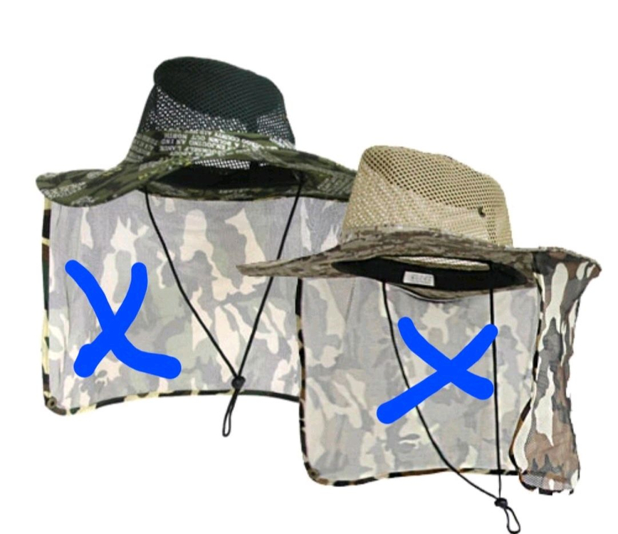 2개 사파리 햇빛차단 모자--1