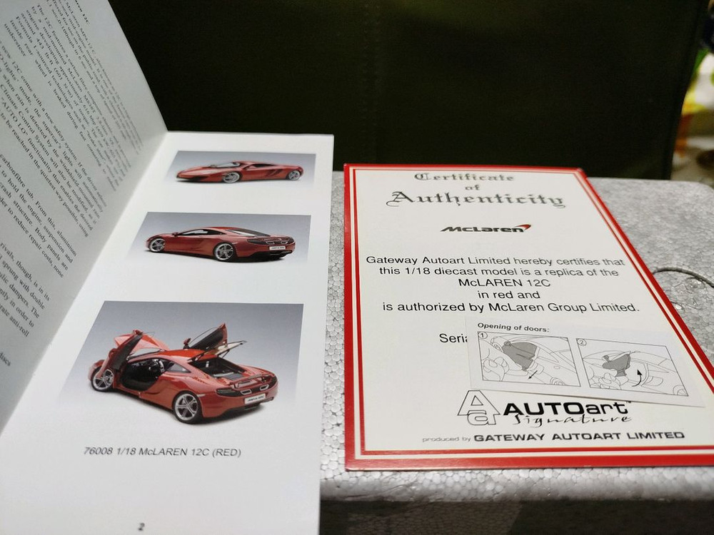 1:18 오토아트 맥라렌 MP4 12C 레드 판매합니다. [오토아트,교쇼,BBR,CMC] 이미지