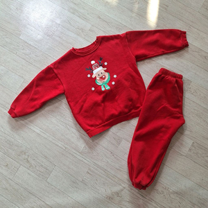 레드상하복 기모상하복 크리스마스룩 아동130