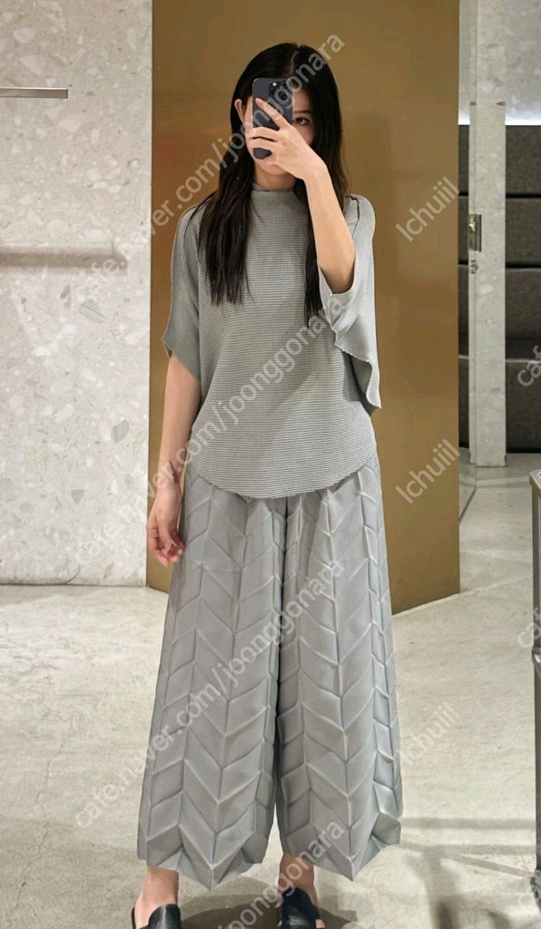 이세이미야케 미 바스켓 니트 탑 ~--1