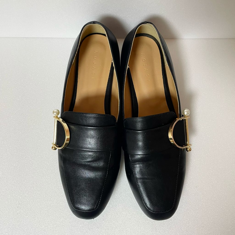 빅사이즈 여성단화 진주포인트 D버클 여성로퍼 255--2