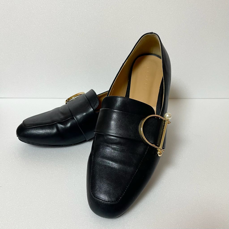 빅사이즈 여성단화 진주포인트 D버클 여성로퍼 255--3