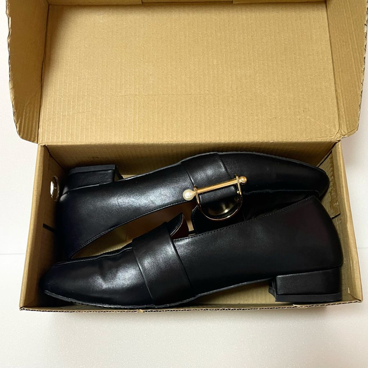 빅사이즈 여성단화 진주포인트 D버클 여성로퍼 255--7