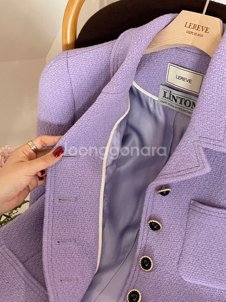 샤팽르레브 Violette Classique 연보라 린톤트위드 셋업 (M/66)--2