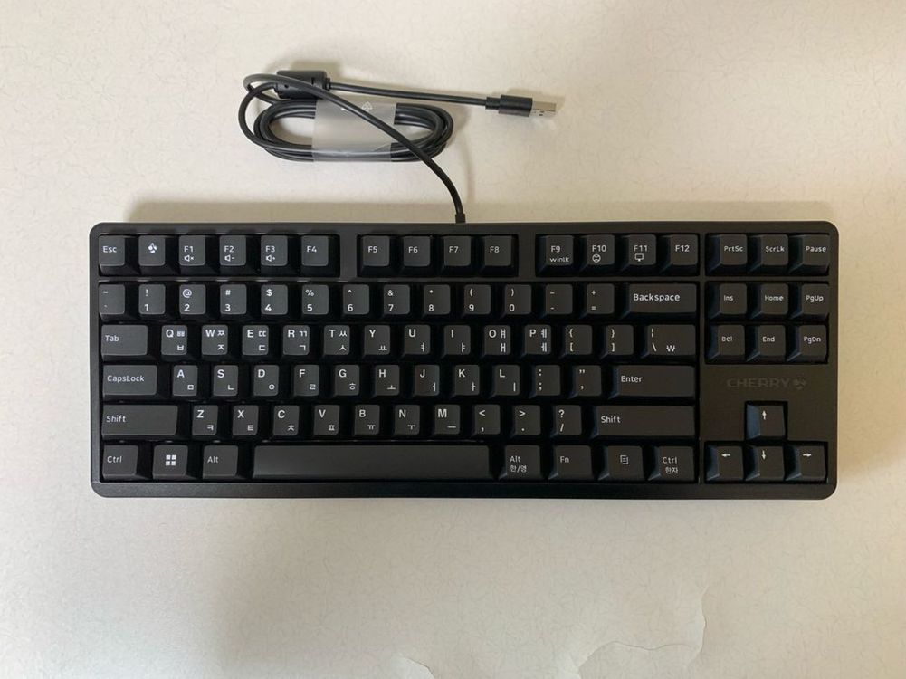 체리 G80-3000S TKL 텐키리스 게이밍 기계식 키보드 블랙 적축--2