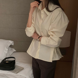 핀턱 라인 가을 면 허리끈 리본 셔츠 블라우스 에이블리 하객룩 오피스룩
