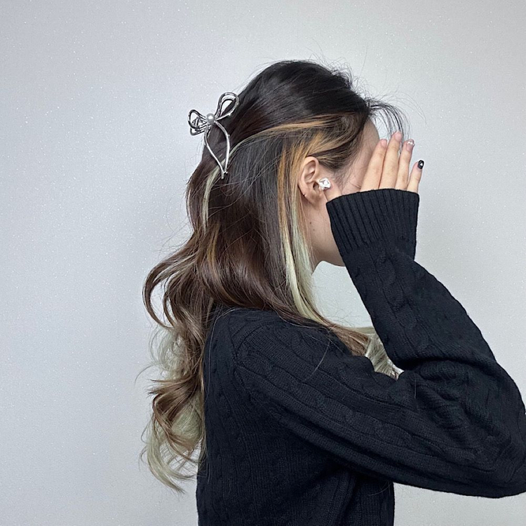 진주 메탈 리본 머리 집게핀 리본핀 헤어핀 머리핀--5