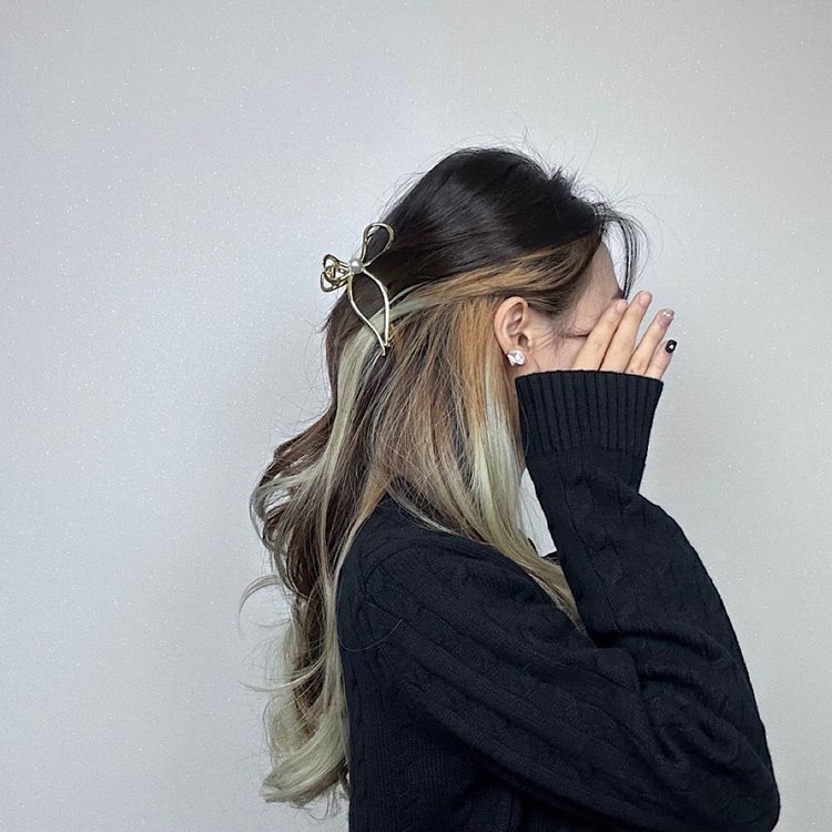 진주 메탈 리본 머리 집게핀 리본핀 헤어핀 머리핀--8