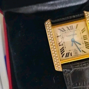 까르띠에 탱크 프랑세즈 18K 오토매틱 남성용 금통 + 디버클