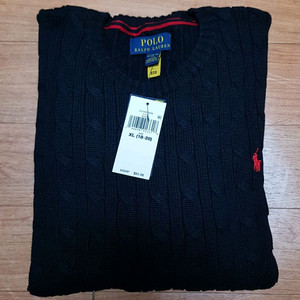 새제품 폴로 보이즈 꽈배기니트 블랙 XL사이즈 팝니다 이미지
