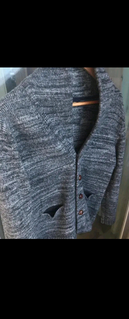 남녀공용 폴햄 숄카라 니트 가디건 자켓--1